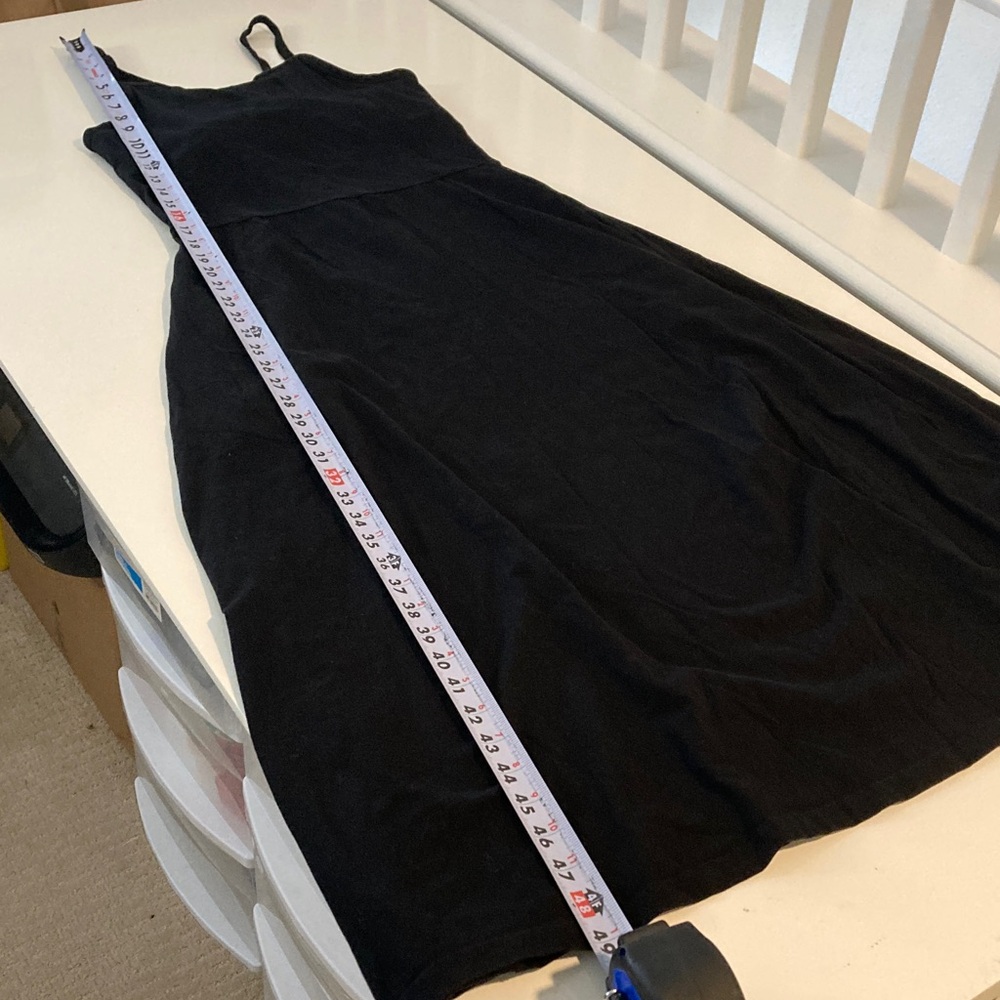 Pact Black Shelf Bra Fit & Flare Organic Stretch Midi Dress Small - Picture 9 of 11